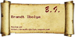 Brandt Ibolya névjegykártya